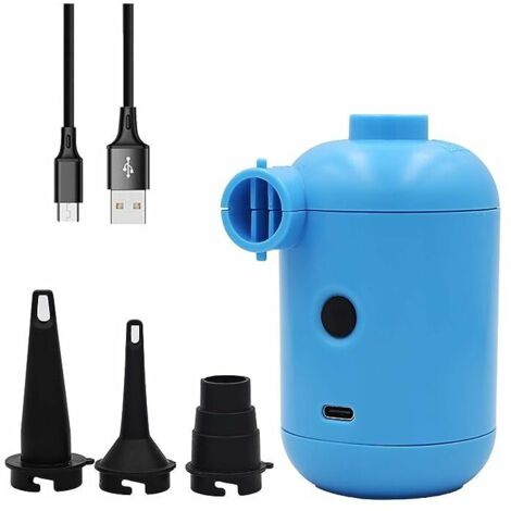 Gonfleur de piscine Mini Pompe Électrique, Pompes à Air Electriques Camping Portable USB, Gonfleur et Dégonfleur Rapide, Gonfleur à 3 Buses pour Jouets de Piscine à Air.Gu.B/bon (1/5)