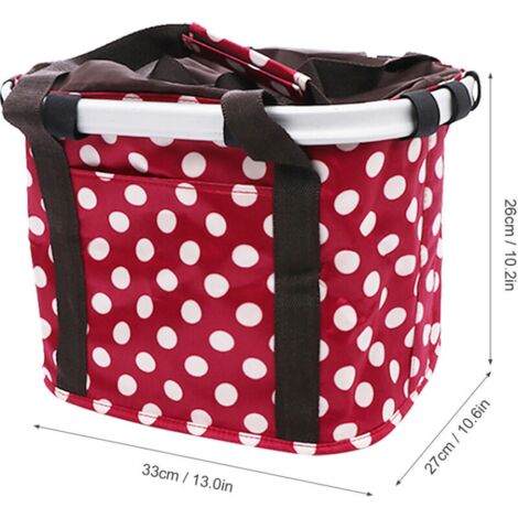 Panier de vélo pliable amovible – Tissu Oxford imperméable – Fixation rapide au guidon – Pour animaux de compagnie et courses