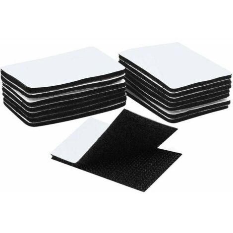 15 Pièces Scratch Autocollant Double Face,Bande Auto-Adhésif, Adhesif Double Face Extra Fort (Rectangle 6 x 4 cm, Noir),, Ensoleillé (1/5)