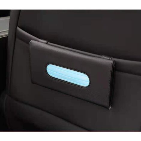 Porte-Mouchoirs de Voiture,Pince à Serviettes en Papier Suspendue,Porte-Mouchoirs pour Pare-Soleil en Cuir PU,Boîte à Mouchoirs Noire pour Voiture,Noir (1/5)