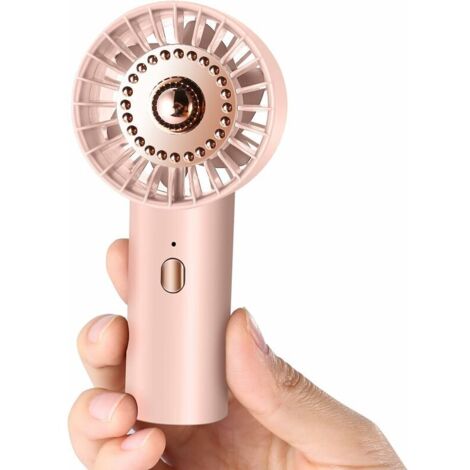 Ventilateur Portable Ultra Léger, Mini Ventilateur à Main 3 Vitesses Vent Fort Silencieux, Ventilateur Poche (Rose)USB Rechargeable Charge Rapide, Petit Ventilateur pour Voyage Bureau Maison - Rose