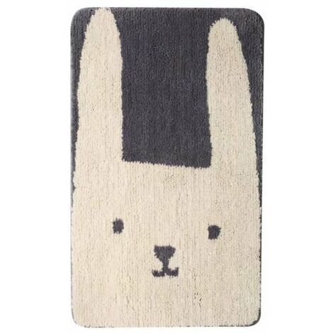 Coussin pied absorbant à l'entrée de la salle de bain, lapin, 40x60cm (1/5)