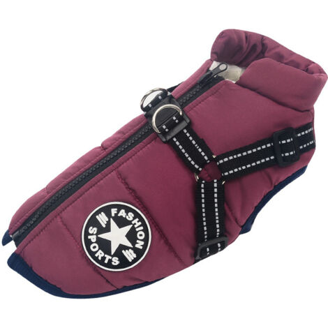 Vêtements d'automne et d'hiver pour chiens Vêtements rembourrés en coton chaud imperméable pour animaux de compagnie(S) (1/5)