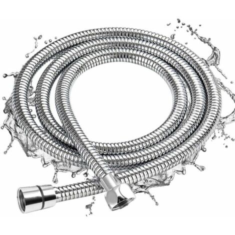Tuyau de Douche 2M, Chrome Flexible Tuyau de Douche Universel Extensible Tuyau en Acier Inoxydable Anti-Explosion, Anti-Torsion et Anti-Corrosion (1/5)