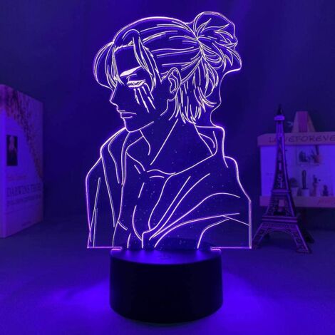 3d Led Illusion Night Light Anime Light Eren Yeager Figure 3d Lampe pour chambre à coucher Décor Night Light-Ensoleillé (1/3)