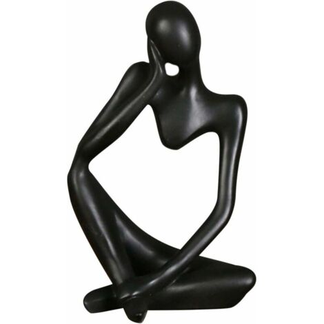 Statue abstraite en résine pour salon Noir unique statues et sculptures (Black ) (1/5)