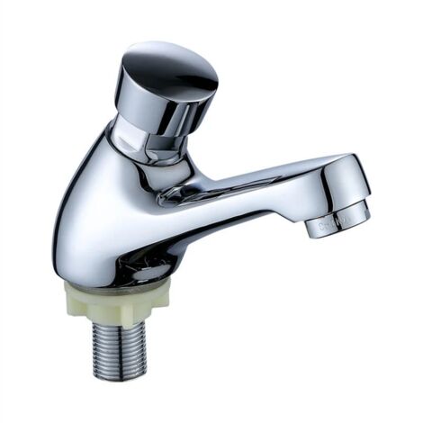BET Robinet pour lavabo - Robinet de Salle de Bain chromé Ktchen, Fermeture Automatique, économie d'eau, Robinet temporisé (1/5)
