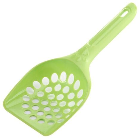 2 paquets de pelle à litière pour chat, pelle à excréments de chat, fournitures de nettoyage pour animaux de compagnie（Vert [grand trou]） (1/5)