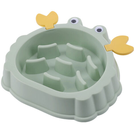 Bol pour animaux de compagnie bol de nourriture lente mangeoire anti-touffement bol de nourriture lente crabe bol de chien pratique(vert) (1/5)