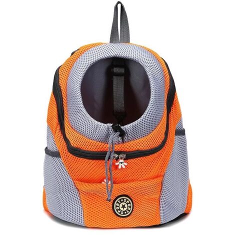 Sac à dos pour chien, transporteur pour animaux de compagnie portable et confortable, sac de transport pour animaux de compagnie pour le vélo, la randonnée, les voyages, le shopping (L,orange),, Ensol