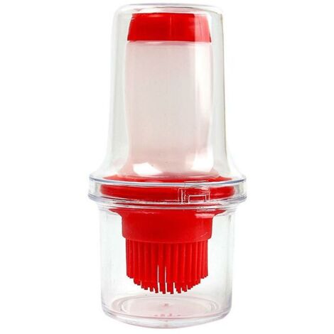 Silicone Bbq Huile Bouteille Brosse Cuisson Pâtisserie Brosse Sauce Silicone Pliant Entonnoir Brosse De Nettoyage(rouge) (1/5)