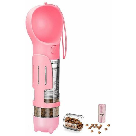 Bouteille d'eau pour chien Fontaine à boire portable étanche pour chien avec fonction d'abreuvement et d'alimentation Fontaine à boire légère pour animal de compagnie pour la marche et les voyages (1/3)