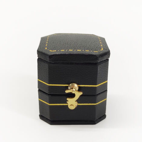 Boîte à bagues vintage bijoux présentoir organisateur boîte sortie en cuir PU(noir) (1/5)
