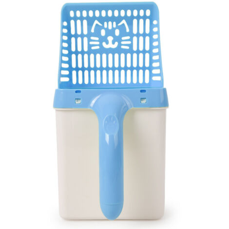 Ramasseur d'animaux amovible avec poubelle, ensemble de pelles à merde, pelle à sable tout-en-un en plastique pour chat(bleu) (1/5)