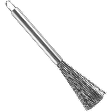 Brosse de cuisine, épurateur de poêle, épurateurs en acier pour nettoyer la vaisselle, brosse wok, épurateur en laine d'acier avec poignée, brosse en acier pour casseroles, poêles, fours, grils