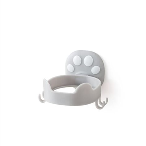 Porte-sèche-cheveux haut de gamme sans couture sans trou Tenture murale Toilette Salle de bain Rangement de toilette Chat Griffe Sèche-cheveux Gris, Ensoleillé (1/4)