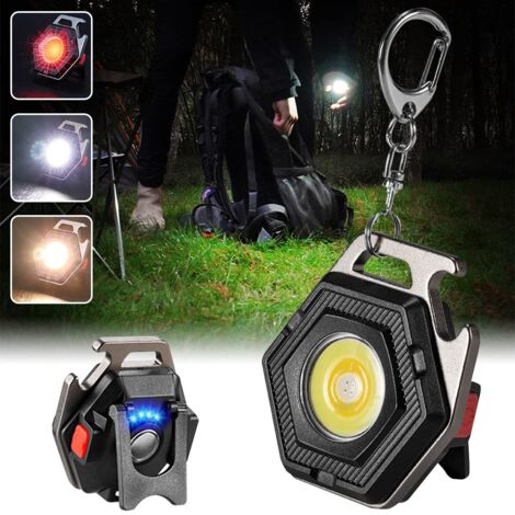 Mini Lampe Torche LED COB – Porte-clés, Magnétique, Rechargeable, IP65, Orange, ABS/aluminium