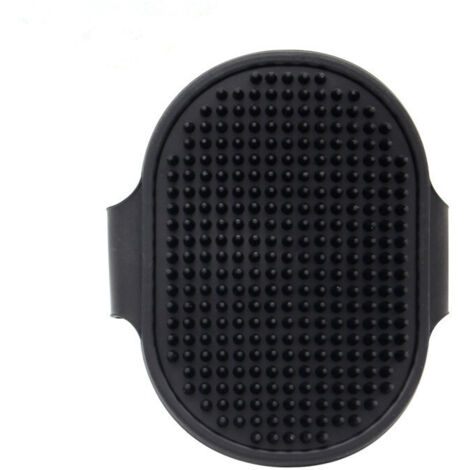 2 Pices Brosse de toilettage pour chien, shampoing pour animaux de compagnie, brosse de bain, massage apaisant, peigne en caoutchouc avec poignée en anneau réglable(noir) (1/5)