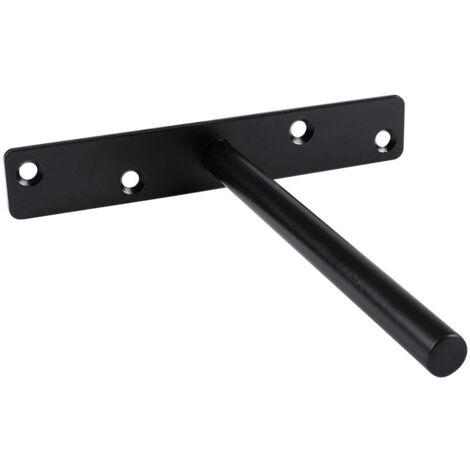 Ensoleille – Équerre de fixation invisible pour étagère – Support en métal noir – Capacité de charge jusqu'à 50 kg – Dimensions 200mm – Lot de 2 pièces