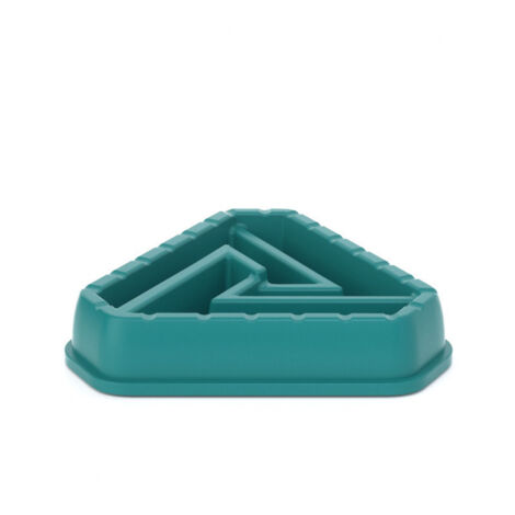 Bol pour animaux de compagnie en plastique antidrapant triangle slow food anti touffement slow food bowl(vert foncé) (1/5)
