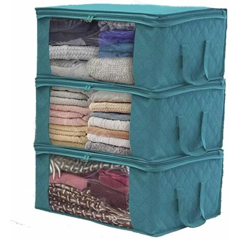Lot de 3 sacs de rangement pliables pour vêtements ou sous-lit (1/5)