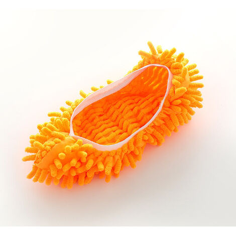 (1 paires) Duster Balai laveurs Chaussons Chaussures Couverture, poussière Nettoyeur Réutilisable Microfibre Pied Chaussettes Sol poussière Saleté Cheveux Nettoyeur pour le plancher(jaune) (1/5)