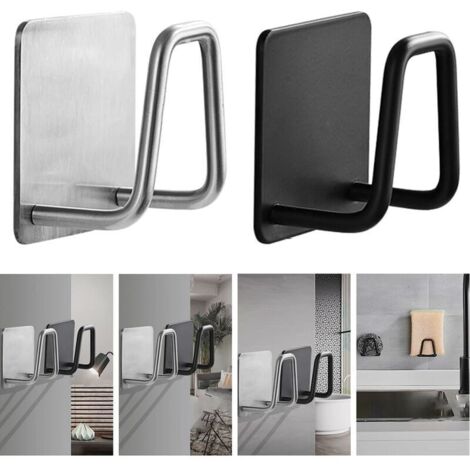 Organisateur d'évier support d'éponge de cuisine auto-adhésif évier éponge sèche-égouttoir 304 support de rangement en acier inoxydable accessoires d'évier de cuisine (1/5)
