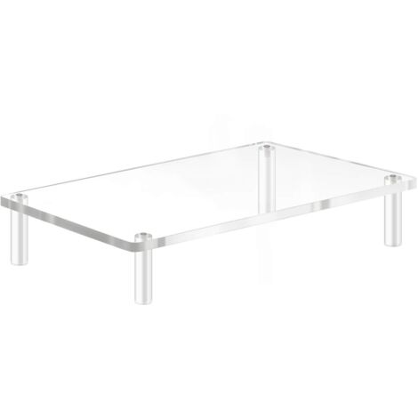 Support de moniteur en acrylique 40x20x5cm, support d'ordinateur Transparent adapté pour ordinateur portable, iMac, PC, imprimante, accessoires de bureau ergonomiques (1/5)