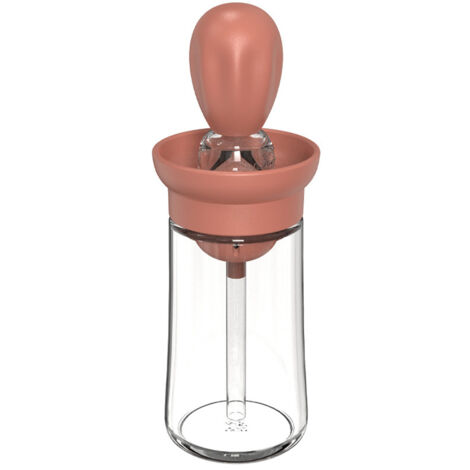 3 pièces,Bouteille d'huile avec Pinceau en Silicone, Distributeur d'huile d'olive pour Cuisine, Bouteilles à Condiments 2 En 1pour les Grillades, les Pâtes(rouge) (1/5)