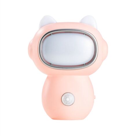 Veilleuse Créative De Robot De Dessin Animé, Veilleuse à Induction Du Corps Humain, Lampe à Induction Rechargeable De Chevet De Chambre à Coucher Couloir(1 pcs,Color:Rose) (1/5)