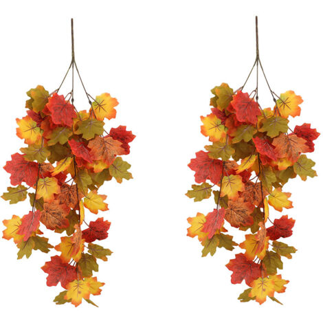 2pcs Halloween fausses fleurs, accessoires de fleurs de simulation, fleurs en plastique de mariage à la maison et à l'extérieur(Feuille d'érable à trois branches) (1/4)
