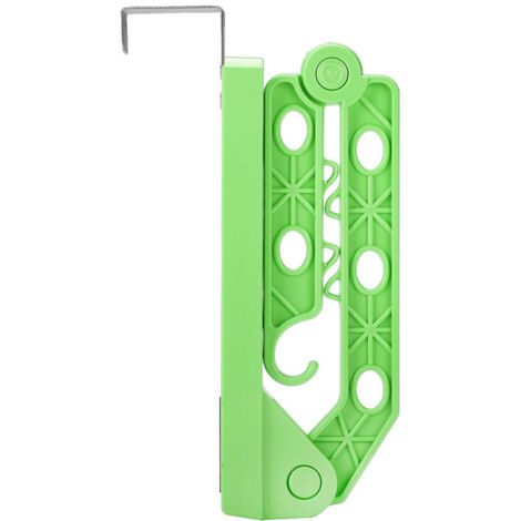 Cintre de porte de voyage pliable, vêtements de bébé, serviettes, chaussettes, robes, pantalons, sacs, etc., cintre en plastique intelligent(vert) (1/5)
