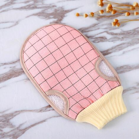 Gant exfoliant, gant de bain gommage, haute élasticité, pas facile à déformer, rendant la peau plus lisse et plus délicate. (1/3)