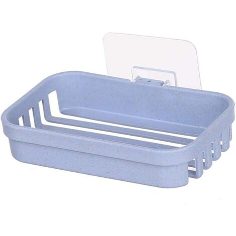 Porte Savon, Distributeur De Savon De Drainage Mural Non Marquant, Peut Garder Le Savon Sec Et Facile à Nettoyer, Utilisé dans Les Douches, Les Salles De Bain (Bleu)-Ensoleillé (1/5)