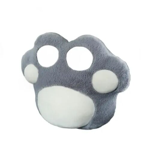 Appui-tête de dessin animé, oreiller d'épaule et de cou en peluche d'hiver, gris (1/4)