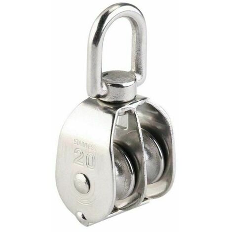 M20 Poulie double en acier inoxydable du bloc 304 de poulie paquet de 2 chargement (1/5)