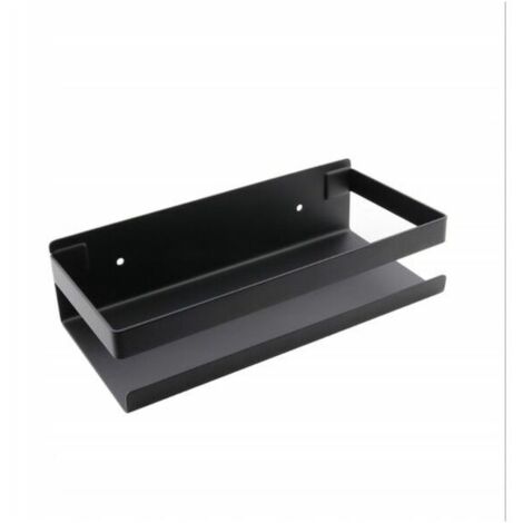 Support à épices de cuisine mural perforé Support à épices en acier inoxydable Support à épices de rangement de cuisine, noir 20cm (1/5)