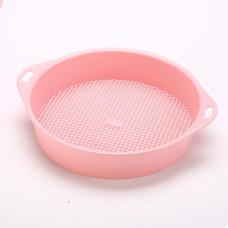Tamis de sol en plastique rond en maille pour jardin tamis de sable tamis pour semis, outil de culture avec accoudoirs pour enfants et adultes Tamis à Pierre filtrante (1/5)