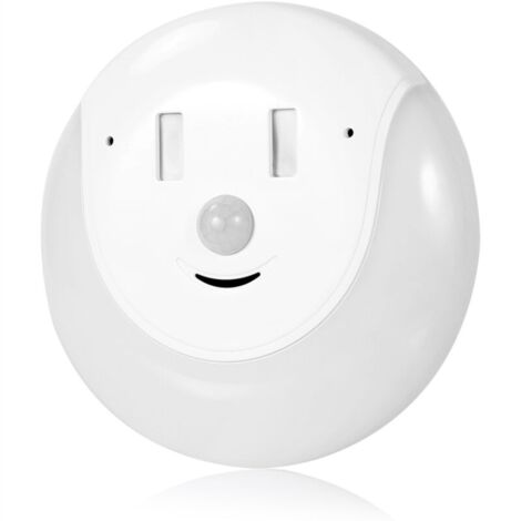 Motion Sensor Night Light Usb Led Light Night Avec Smile Design Pour Salle De Bains Interieure Chambre Enfants, Blanc Chaud