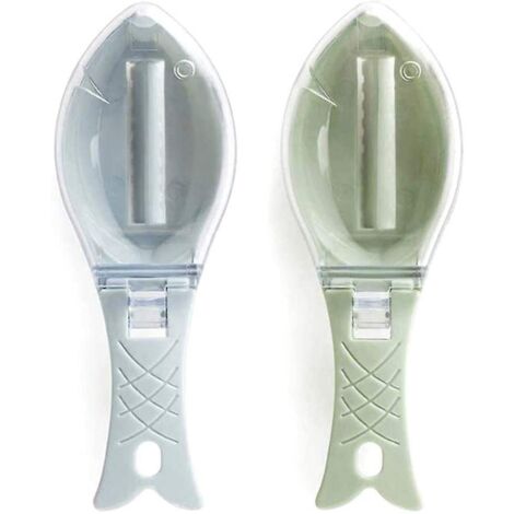 Outil manuel de dissolvant d’écailles de poisson en plastique avec attrape-écailles, 2 Pcs (1/5)