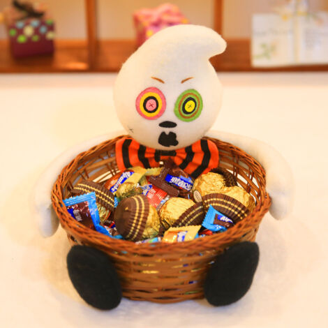 Décoration d'Halloween, bol à fruits, décoration de bar, pour bonbons, biscuits, eau(fantôme blanc) (1/5)