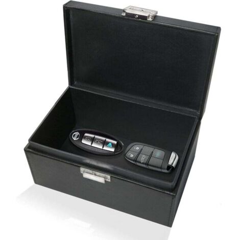 Boîte Faraday extra large pour clés de voiture – Matériau cuir de qualité militaire – Bloque signaux RFID et 5G – Capacité 8 porte-clés (1/6)