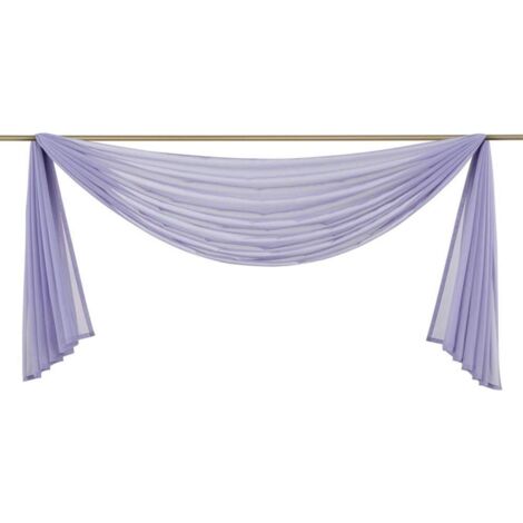 Lot de 1 cantonnière en voile transparent - Pour chambre à coucher, salon, mariage - Violet - 140 x 500 cm-Ensoleillé (1/5)