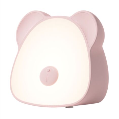 Veilleuse pour enfants, lampe LED rechargeable, lampe de chevet multicolore, luminosité réglable, commutateur 3 couleurs, soin des yeux,Décor de chambre de bébé,lampe de table illusion(rose)
