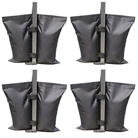 Sac de lestage robuste de qualité industrielle avec coutures doubles pour auvent de tente dépliable ,Tente fixe sac de sable,Noir,41.5x40x34cm (1/5)