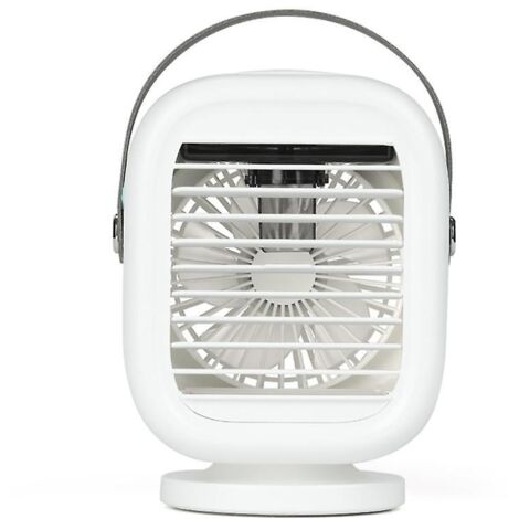 120 Degrés De Rotation 2000mah Climatiseur Ventilateur Usb Refroidisseur D'air Rechargeable 3 Vitesses Humidificateur Brumisation Ventilateur Pour Bureau À Domicile Salle En Plein Air (1/5)