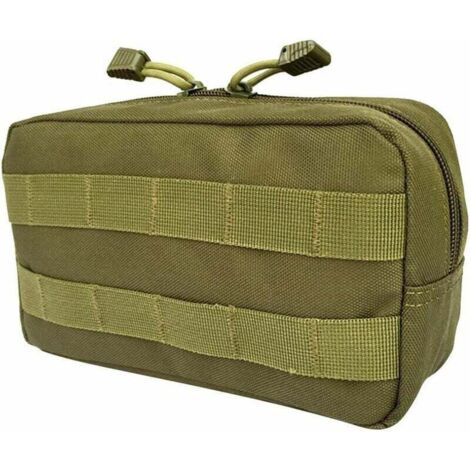 Poches pour sac à dos Poche Portable Sac Outil Premier Secours Molle Utilitaire Fermeture à Glissière Housse Étanche - Vert, Ensoleillé (1/5)
