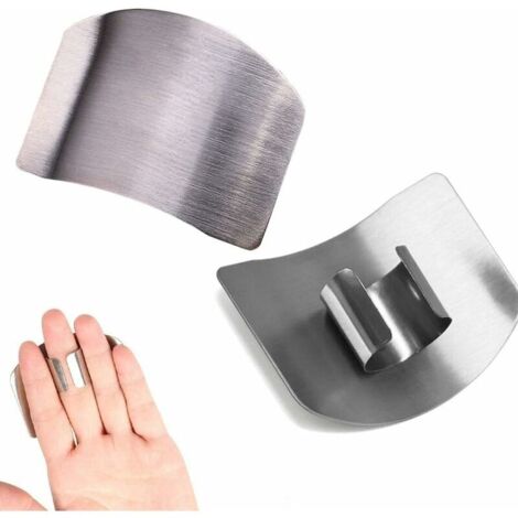 protège-doigts en acier inoxydable pour couper les doigts - Outil de cuisine sûr pour protéger les mains - Évite de blesser lors du tranchage et de couper en dés (2PCS) (1/5)