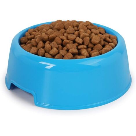 1 gamelle ronde réutilisable en plastique pour chat et chien - Pour intérieur et extérieur - Bleu-Ensoleillé (1/5)