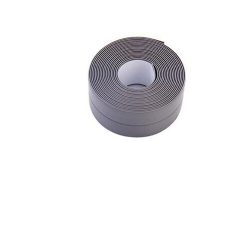 Auto Adhésif Joint Silicone Blanc Salle De Bain PVC Bande Etancheite Autocollante Anti Moisissure Joint Porte Douche pour Cuisine Toilette 2 Pièces（gris）